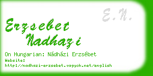 erzsebet nadhazi business card